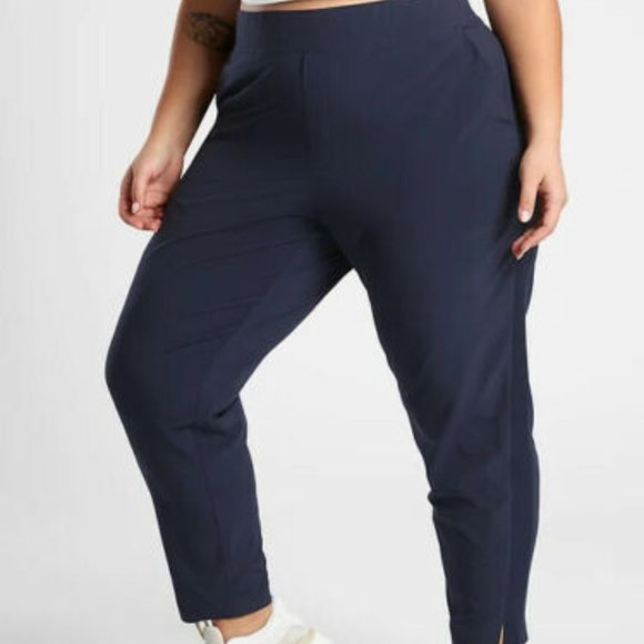 NWT Athleta Brooklyn Ankle Pants Navy Blue Women's Plus Size 26 H11522 - Picture 2 of 14